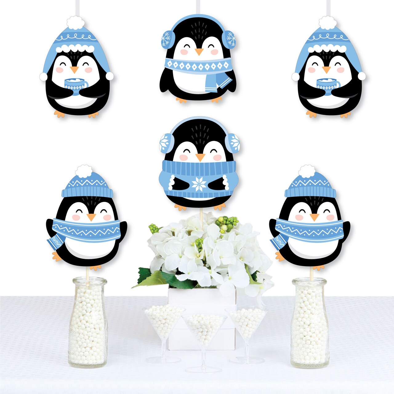 Big Dot of Happiness Winter Penguins - Decorations DIY Holiday and Christmas Party Essentials - Set of 20